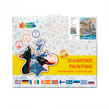 Goblen cu diamante, cu sasiu, Port in Oras, 40x50 cm [3]