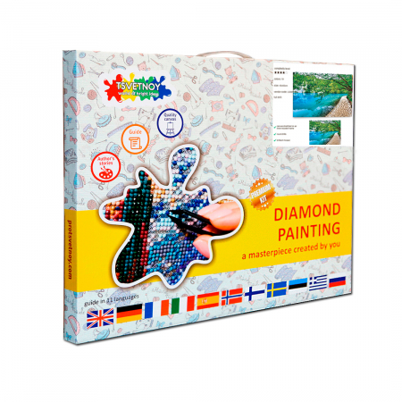 Set goblen cu diamante, cu sasiu, Pod pitoresc, 40x50 cm [4]