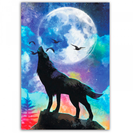 Goblen cu diamante, cu sasiu, Luna Plina, 40x50 cm [0]