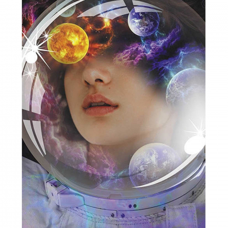 Set goblen cu diamante, cu sasiu, Visand la univers, 40x50 cm [0]