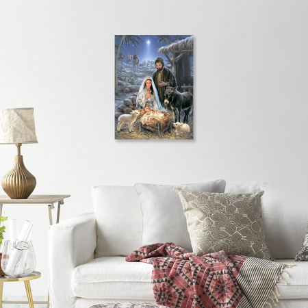 Set goblen cu diamante, cu sasiu, Scena nasterii Pruncului, 50x65cm [6]