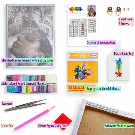 Set goblen cu diamante, cu sasiu, Amintiri din Vatican, 50x65 cm [1]