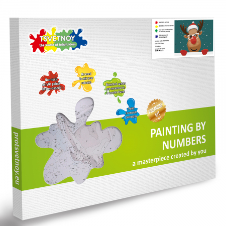 Set pictura pe numere, cu sasiu, Rudolph, 20x30 cm [4]