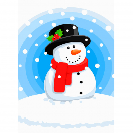 Set pictura pe numere, cu sasiu, Om de zapada, 20x30 cm [0]