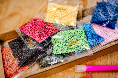 Set goblen cu diamante, cu sasiu, Casa colorata, 50x50 cm [1]