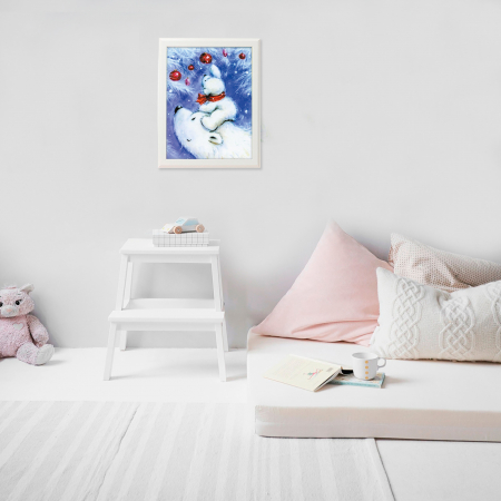 Set goblen pictura pe numere, cu sasiu, Familie de ursi polari, 30x40 cm [2]