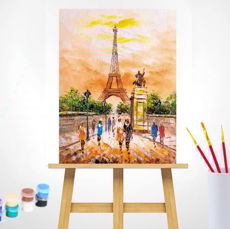 Set pictura pe numere, cu sasiu, Turnul Eiffel 40x50 cm [1]