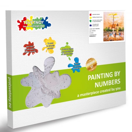 Set pictura pe numere, cu sasiu, Turnul Eiffel 40x50 cm [5]