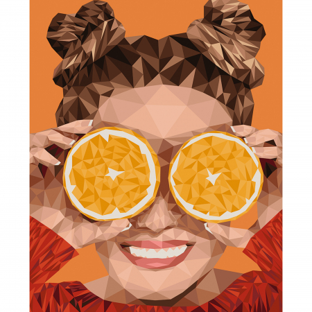 Set pictura pe numere, cu sasiu, Portocaliu, 40x50 cm [0]