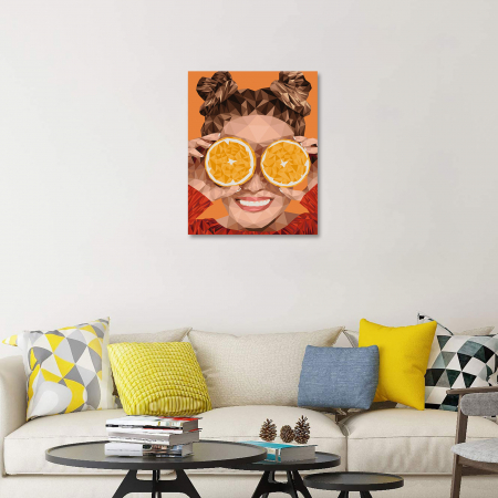 Set pictura pe numere, cu sasiu, Portocaliu, 40x50 cm [3]