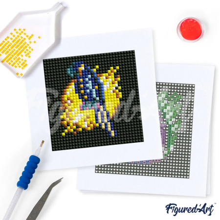 Mini set 12 goblenuri cu diamante, fara sasiu, Animale, 18x15 cm [3]