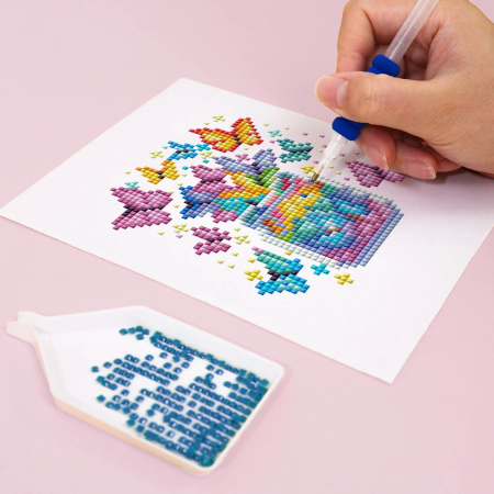 Mini set 12 goblenuri cu diamante, fara sasiu, Fantezie, 18x15 cm [6]