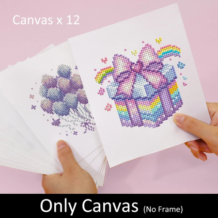 Mini set 12 goblenuri cu diamante, fara sasiu, Fantezie, 18x15 cm [8]