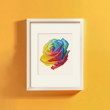 Mini set 12 goblenuri cu diamante, fara sasiu, Flori 2, 18x15 cm [6]