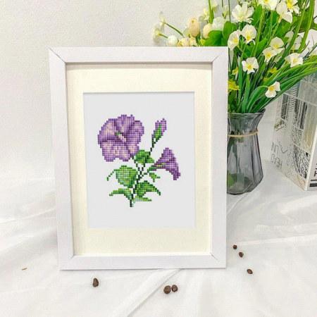 Mini set 12 goblenuri cu diamante, fara sasiu, Flori 2, 18x15 cm [8]