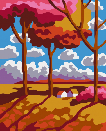 Set pictura pe numere, cu sasiu, Peisaj, 16.5x13 cm [0]