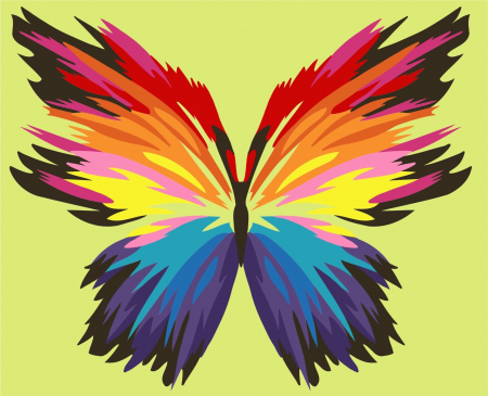 Set pictura pe numere, cu sasiu, Fluture curcubeu, 16.5x13 cm [0]