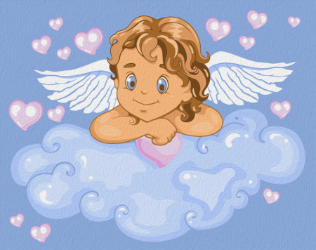 Set pictura pe numere, fara sasiu, Cupidon, 16,5x13 cm [0]