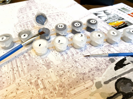 Set pictura pe numere si goblen cu diamante, cu sasiu, Peisaj de vacanta, 40x50 cm [2]