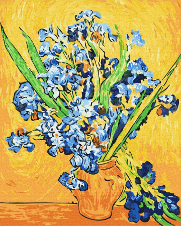 Dimensiune clasica 40x50cm - Set pictura pe numere, cu sasiu, Irisi - Van Gogh, 40x50 cm