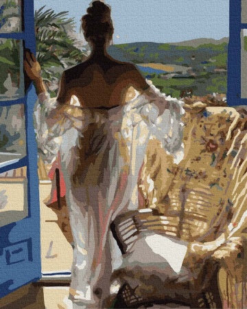 Set pictura pe numere, cu sasiu, Dimineata perfecta, 40x50 cm [0]