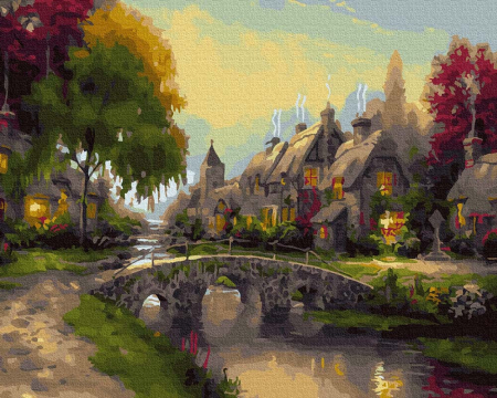 Set pictura pe numere, cu sasiu, Poveste alpina, 40x50 cm [0]