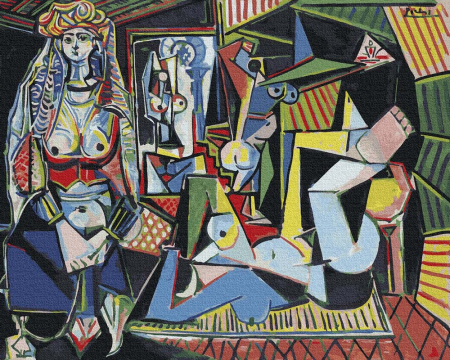 Set pictura pe numere, cu sasiu, Femeile din Alger - Picasso, 40x50 cm [0]