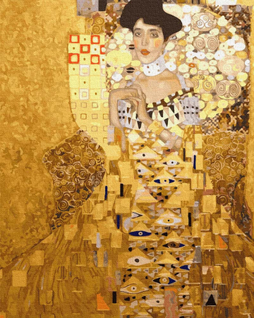 Set pictura pe numere, cu sasiu, Femeia in aur - Klimt, 40x50 cm