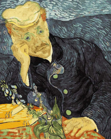 Set pictura pe numere, cu sasiu, Portretul Dr. Gachet - van Gogh, 40x50 cm [0]