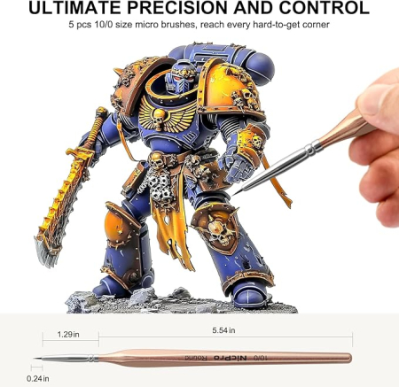 Pensula Nicpro cu varf rotund pentru detalii fine 10/0 [5]