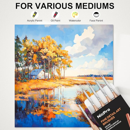 Pensula Nicpro cu varf rotund pentru detalii fine 10/0 [1]