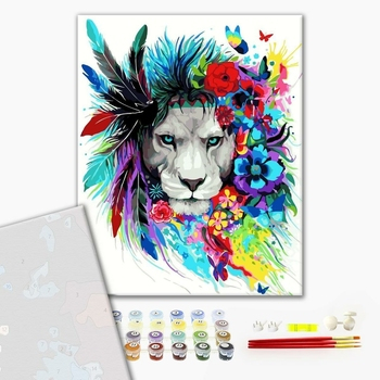 Set pictura pe numere premium, cu sasiu, Regele florilor, 40x50 cm [1]