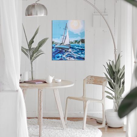 Set pictura pe numere, cu sasiu, Barca pe Mare [4]
