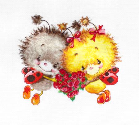 Broderie in cruciulita - Set de brodat in cruciulita, Gargarite 1, 16.5x14 cm