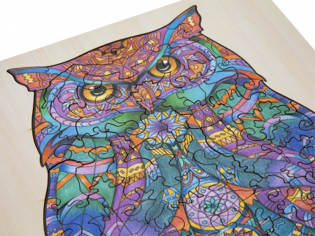 Puzzle 2D, din lemn, Bufnita, 130 piese [6]