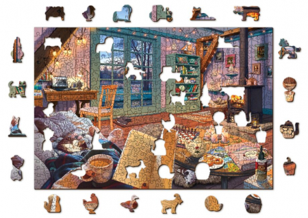 Puzzle 2D, din lemn, Camera de vacanta, 505 piese [0]