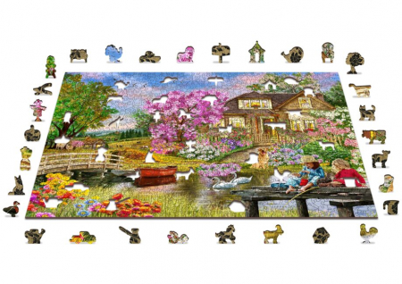 Puzzle 2D, din lemn, Casuta la tara, 1010 piese [5]