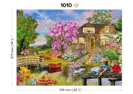 Puzzle 2D, din lemn, Casuta la tara, 1010 piese [2]