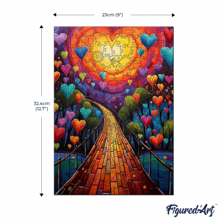 Puzzle 2D, din lemn, Drumul inimilor, 200 piese [2]