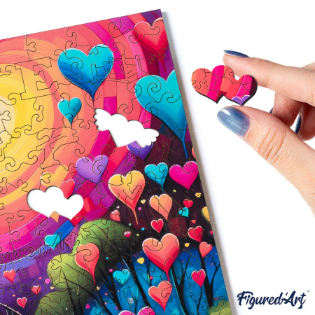 Puzzle 2D, din lemn, Drumul inimilor, 200 piese [3]