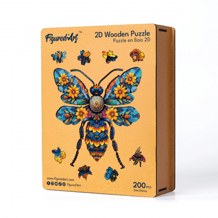 Puzzle 2D, din lemn, Albina florala, 200 piese [6]