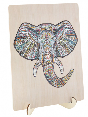 Puzzle 2D, din lemn, Elefant, 137 piese [1]