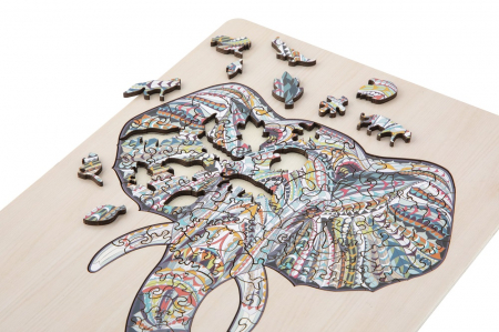Puzzle 2D, din lemn, Elefant, 137 piese [6]