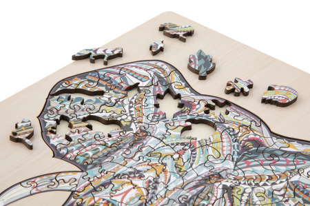 Puzzle 2D, din lemn, Elefant, 137 piese [5]