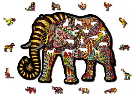 Puzzle 2D, din lemn, Elefant magic, 250 piese [0]