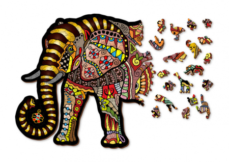 Puzzle 2D, din lemn, Elefant magic, 250 piese [6]