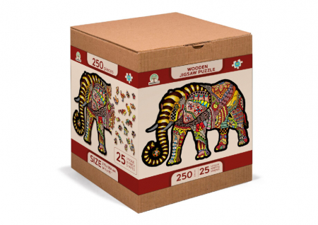 Puzzle 2D, din lemn, Elefant magic, 250 piese [8]