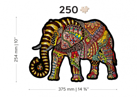 Puzzle 2D, din lemn, Elefant magic, 250 piese [2]
