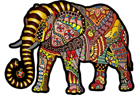 Puzzle 2D, din lemn, Elefant magic, 250 piese [1]