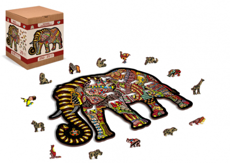 Puzzle 2D, din lemn, Elefant magic, 250 piese [4]